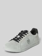 bugatti Sneaker aus beschichtetem Leder Modell 'Powder' in Hellgrau, G...