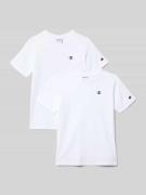 CHAMPION Regular Fit T-Shirt mit Logo-Print im 2er-Pack in Weiss, Größ...