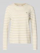 Gant Longsleeve mit Label-Stitching in Sand, Größe L