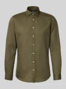 Jake*s Regular Fit Freizeithemd aus Leinen-Mix in Gruen, Größe L