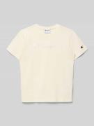 CHAMPION Regular Fit T-Shirt mit Logo-Stitching in Ecru, Größe 140