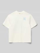 Garcia Relaxed Fit T-Shirt mit Logo-Print in Offwhite, Größe 140