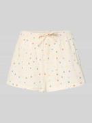 Jake*s Casual Relaxed Fit Pyjama-Shorts mit Allover-Motiv-Print in Off...