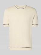 Gant Strickshirt mit Rundhalsausschnitt in Offwhite, Größe 3XL