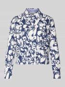 More & More Regular Fit Hemdbluse mit floralem Allover-Print in Marine...