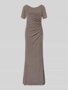 Vera Mont Abendkleid mit Raffungen in Taupe, Größe 42