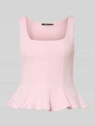 Gina Tricot Slim Fit Top in Falten-Optik in Rosa, Größe M