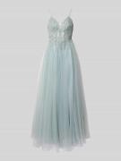 Hey Kyla Abendkleid mit Spitze und Spaghettiträgern in Aqua, Größe 32