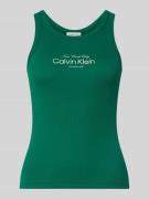 Calvin Klein Jeans Top mit Label-Stitching Modell 'CONTOUR' in Dunkelg...