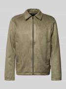 Tom Tailor Denim Regular Fit Jacke in Lederoptik in Oliv, Größe L