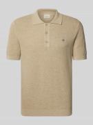 Gant Regular Fit Poloshirt mit Label-Stitching in Beige, Größe L