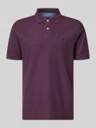 Fynch-Hatton Regular Fit Poloshirt mit Logo-Stitching in Aubergine, Gr...