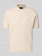 Fynch-Hatton Regular Fit Poloshirt in Strick-Optik in Offwhite, Größe ...