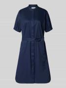 Fynch-Hatton Kleid mit Stehkragen in Marine, Größe 34