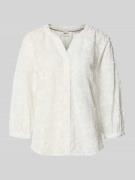 Brax Regular Fit Bluse mit floralem Zierbesatz Modell 'Velia' in Weiss...