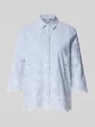 Brax Regular Fit Hemdbluse mit floralem Stitching Modell 'Viki' in Ble...