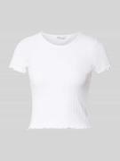 Only Slim Fit T-Shirt mit Viskose-Anteil Modell 'EMMA' in Weiss, Größe...