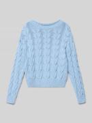 Mango Regular Fit Sweatshirt in Strick-Optik Modell 'Carli' in Bleu, G...