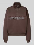 aim'n Sweatshirt mit Stehkragen und Reißverschluss in Dunkelbraun, Grö...