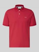 Gant Regular Fit Poloshirt mit Logo-Stitching in Rot, Größe 4XL