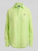 Polo Ralph Lauren Hemdbluse aus reinem Leinen in Hellgruen, Größe L