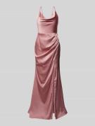 Laona Abendkleid mit Wasserfall-Ausschnitt in Rose, Größe 44