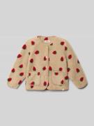 Only Regular Fit Teddy Fleecejacke mit Allover-Muster Modell 'GHOKY' i...