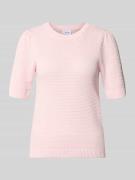 Vila Slim Fit T-Shirt in Strick-Optik Modell 'Vidalo' in Hellrosa, Grö...