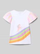 Blue Seven T-Shirt mit Rundhalsausschnitt und Motiv-Print in Weiss, Gr...