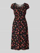 Apricot Midikleid aus Viskose mit Karree-Ausschnitt in Black, Größe L