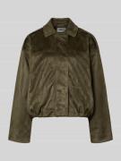 Only Regular Fit Blouson in Wildlederoptik Modell 'AMBER' in Oliv, Grö...