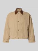 ANOTHER COTTON LAB Twill Jacke mit Logo-Stitchings und Ärmelriegel in ...