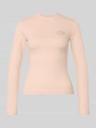 ANOTHER COTTON LAB Slim Fit Longsleeve mit Logo-Detail in Rosa, Größe ...