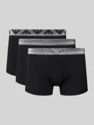 Emporio Armani Slim Fit Trunks mit Logo-Stitching im 3er-Pack in Black...