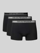 Emporio Armani Slim Fit Trunks mit Logo-Stitching im 3er-Pack in Black...