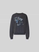 Anine Bing Regular Fit Sweatshirt mit Motiv-Print in Black, Größe L/XL