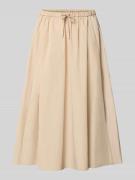 Stefanel Midirock mit Eingrifftaschen und Kordelzug in Sand, Größe L