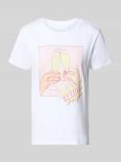 Guess T-Shirt aus reiner Baumwolle Modell 'CLINK EASY TEE' in Weiss, G...