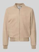 Profuomo Bomberjacke aus Ziegenleder in Beige, Größe 48