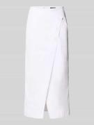 Marc Cain Straight Fit Midirock in Denim-Optik in Weiss, Größe 34