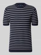 MCNEAL Strickshirt mit geripptem Rundhalsausschnitt in Dunkelblau, Grö...