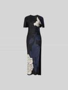 Victoria Beckham Slim Fit Maxikleid aus reiner Viskose in Dunkelblau, ...