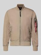 Alpha Industries Regular Fit Jacke mit Stehkragen in Sand, Größe L