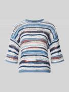 Oui Strickpullover mit 1/2-Arm in Blau, Größe 36