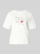 Tom Tailor Relaxed Fit T-Shirt aus reiner Baumwolle in Offwhite, Größe...