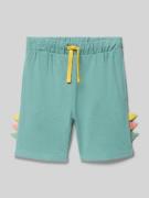 Blue Seven Regular Fit Shorts mit Zierbesatz in Rauchblau, Größe 110