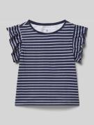 Blue Seven Regular Fit T-Shirt mit Rüschenbesatz in Marine, Größe 110