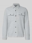 Lerros Regular Fit Hemdjacke mit Brusttaschen in Hellgrau Melange, Grö...