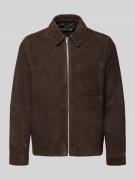 Drykorn Lederjacke mit Reißverschluss Modell 'JERSON' in Dunkelbraun, ...