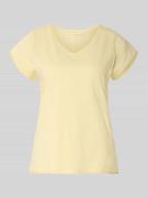 Christian Berg Woman T-Shirt mit V-Ausschnitt in Hellgelb, Größe L
